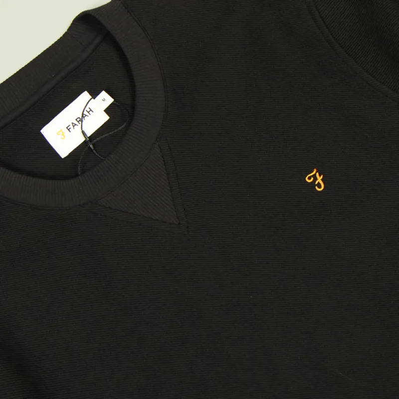 Farah Galli Twill Crew Sweatshirt - Black-1